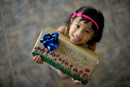 girl carrying present